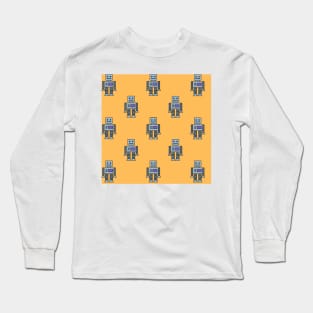 Robots - Peach Long Sleeve T-Shirt